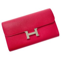 ☆☆ HERMES エルメス コンスタンスロング ヴォーエプソン A刻印 ローズディリアン 長財布 レザー シルバー金具 Cランク