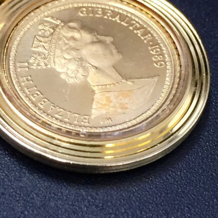  ジブラルタル ウナとライオン 1/4ソブリン金貨 ペンダントトップ K22 K18 エリザベス2世 1989年