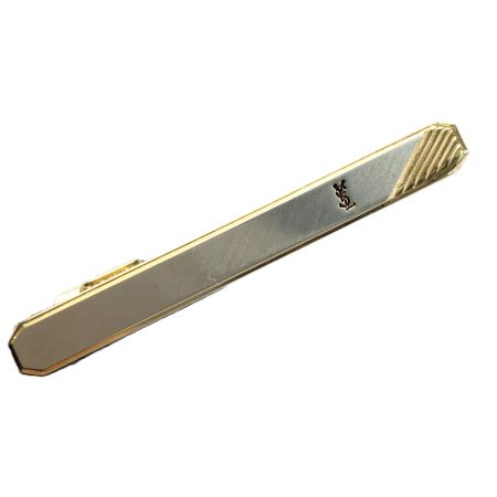  Yves Saint Laurent イブサンローラン シェルカフリンクス & ネクタイピン 5055 コンビ ステンレススチール 箱付