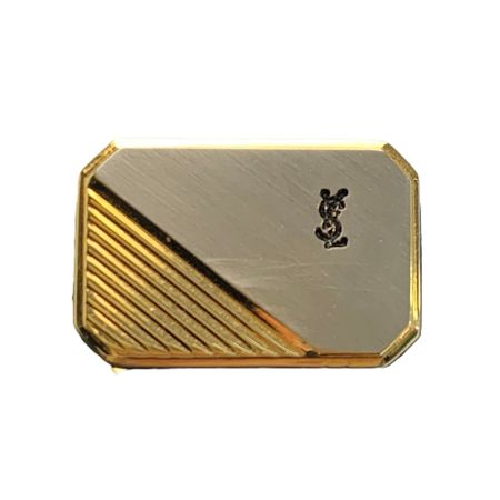  Yves Saint Laurent イブサンローラン シェルカフリンクス & ネクタイピン 5055 コンビ ステンレススチール 箱付