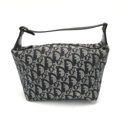 ☆☆ Christian Dior クリスチャンディオール トロッター アクセサリーポーチ ハンドポーチ CM0024 ネイビー Bランク