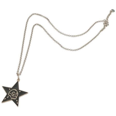  GUCCI グッチ ネックレス ゴースト スター 460848 ブラック×シルバー SV925 箱・布袋有