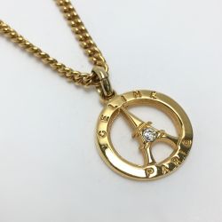 ☆☆ CELINE セリーヌ エッフェル塔 モチーフ ヴィンテージネックレス GP GP ラインストーン 布袋有 Bランク