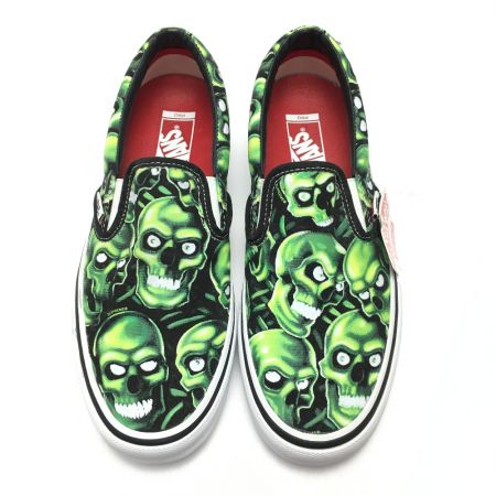  Supreme シュプリーム SUPREME × VANS スカル パイル スリッポン スニーカー 27cm メンズ 黄緑