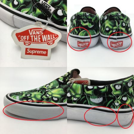  Supreme シュプリーム SUPREME × VANS スカル パイル スリッポン スニーカー 27cm メンズ 黄緑
