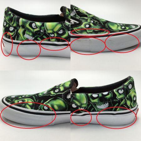  Supreme シュプリーム SUPREME × VANS スカル パイル スリッポン スニーカー 27cm メンズ 黄緑
