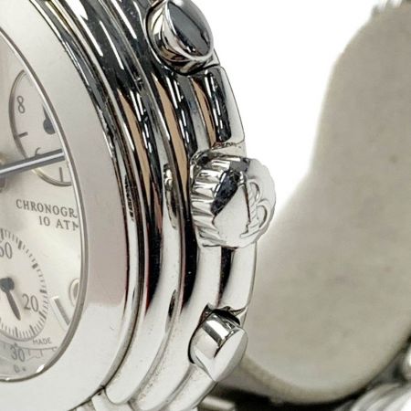  BOUCHERON ブシュロン 10ATM クロノグラフ AJ408227 シルバー クォーツ メンズ 腕時計
