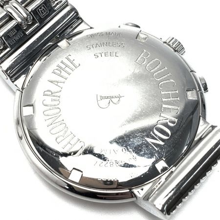 BOUCHERON ブシュロン 10ATM クロノグラフ AJ408227 シルバー クォーツ メンズ 腕時計