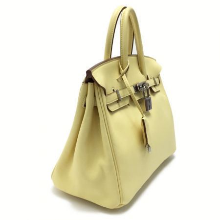  HERMES エルメス バーキン25 ハンドバッグ ジョーヌプッサン T刻印 シルバー金具