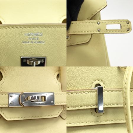  HERMES エルメス バーキン25 ハンドバッグ ジョーヌプッサン T刻印 シルバー金具