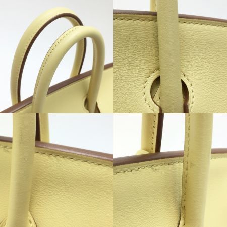  HERMES エルメス バーキン25 ハンドバッグ ジョーヌプッサン T刻印 シルバー金具