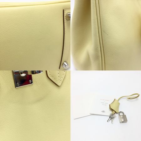  HERMES エルメス バーキン25 ハンドバッグ ジョーヌプッサン T刻印 シルバー金具