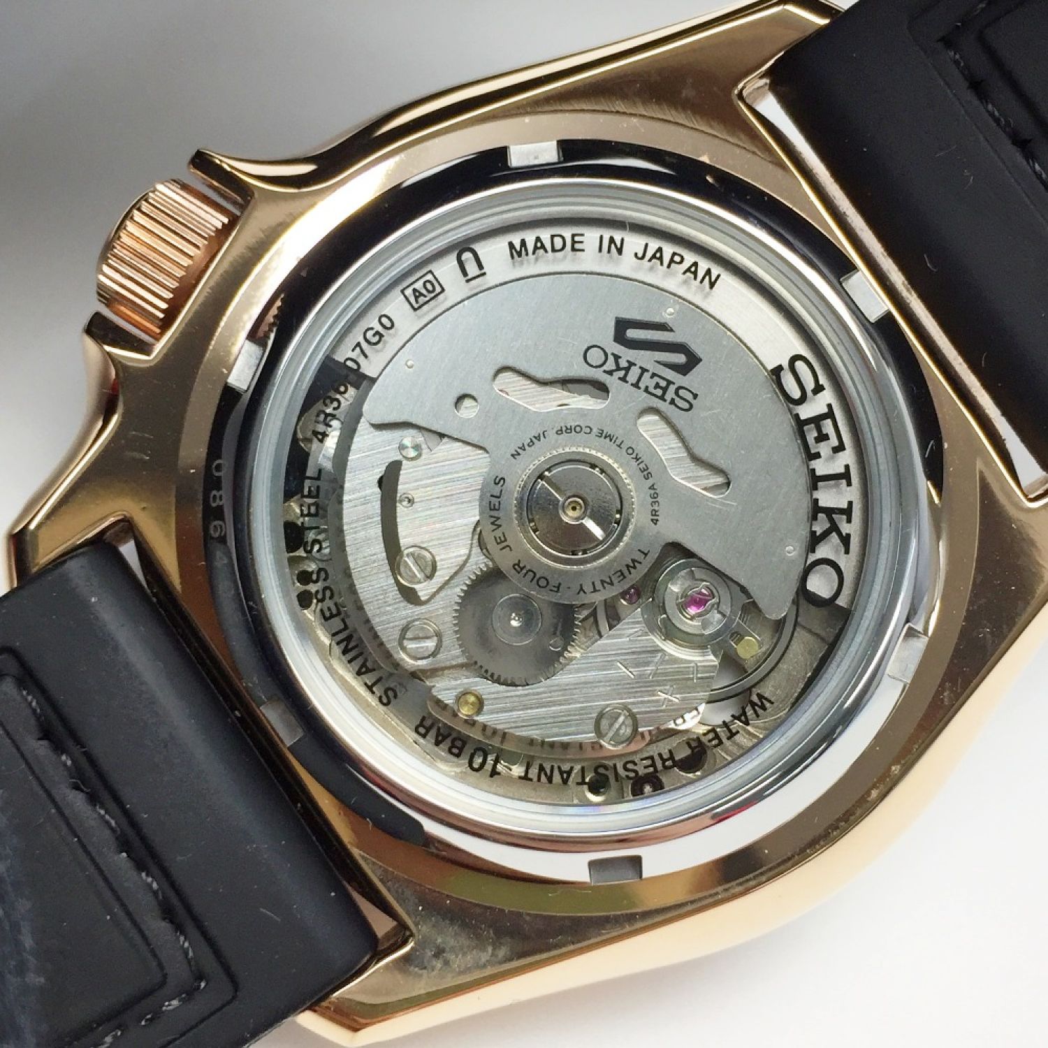 【稼動品】SEIKO 5 AUTOMATIC メンズ腕時計　自動巻き　裏スケメンズ腕時計