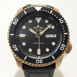 ☆☆ SEIKO セイコー 5スポーツ デイデイト 裏スケ SBSA028 ブラック 自動巻き メンズ 腕時計 5SPORTS Bランク