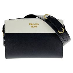☆☆ PRADA プラダ エスプラナード ショルダーバッグ 1BH043 ブラック サフィアーノ パドロック・キー・クロシェット有 Bランク