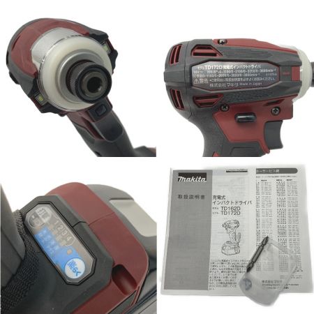  MAKITA マキタ 《 充電式インパクトドライバ 》オーセンティックレッド / 18V / 6.0Ah / TD172DGX AR