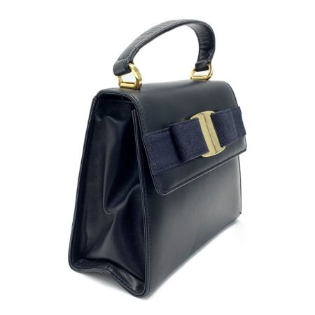  Salvatore Ferragamo サルヴァトーレフェラガモ ヴァラ リボン 2WAYバッグ AT-21 5677 ネイビー 布袋有