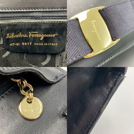  Salvatore Ferragamo サルヴァトーレフェラガモ ヴァラ リボン 2WAYバッグ AT-21 5677 ネイビー 布袋有