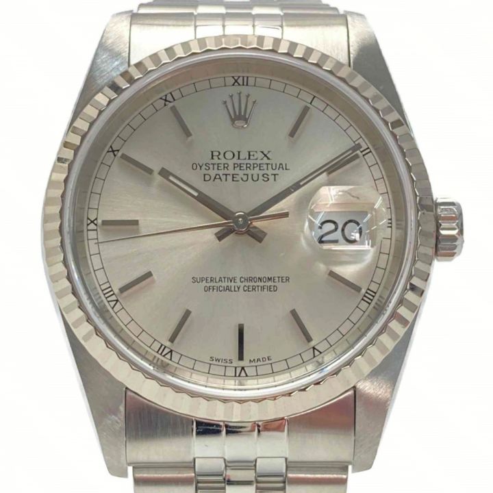 ROLEX ロレックス デイトジャスト K番 SSｘK18WG Ref:16234 SN:K606720 シルバー文字盤 自動巻き メンズ 腕時計 ｜中古｜なんでもリサイクルビッグバン