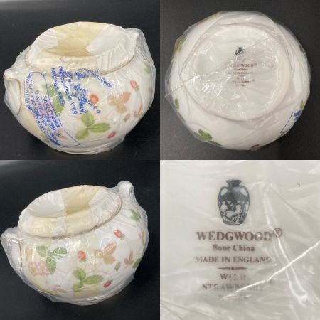  Wedgwood ウェッジウッド 《 ワイルド ストロベリー シュガーポット / カップ＆ソーサー / ケーキ皿 》セット