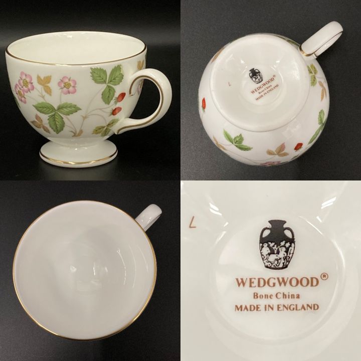 Wedgwood ウェッジウッド 《 ワイルド ストロベリー シュガーポット / カップ＆ソーサー / ケーキ皿  》セット｜中古｜なんでもリサイクルビッグバン