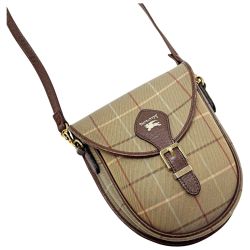 ☆☆ Burberrys バーバリーズ ショルダーバッグ ブラウン系 ヴィンテージ ノバチェック レザー×キャンバス レディース ゴールド金具 Bランク