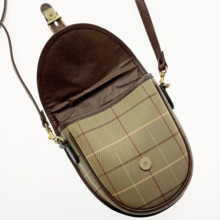  Burberrys バーバリーズ ショルダーバッグ ブラウン系 ヴィンテージ ノバチェック レザー×キャンバス レディース ゴールド金具