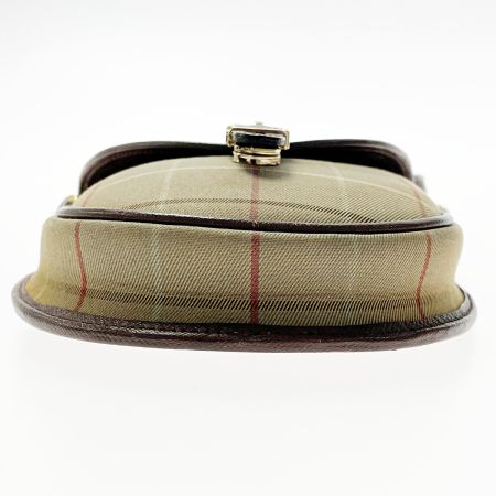  Burberrys バーバリーズ ショルダーバッグ ブラウン系 ヴィンテージ ノバチェック レザー×キャンバス レディース ゴールド金具