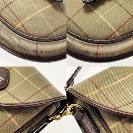 Burberrys バーバリーズ ショルダーバッグ ブラウン系 ヴィンテージ ノバチェック レザー×キャンバス レディース ゴールド金具