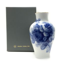 ☆☆ 大倉陶園 ブルーローズ花瓶 28cm 20A-8011 Bランク