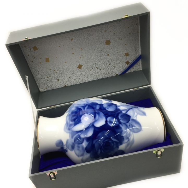 大倉陶園 ブルーローズ花瓶 35cm 12A-8011 - 中古小物 - なんでも