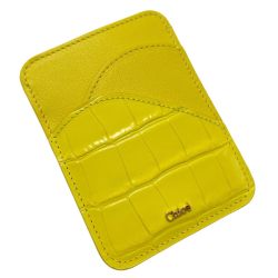 ☆☆ Chloe クロエ カードケース カードホルダー CHC19UP300B06705 ジョイフルイエロー レザー 箱・布袋有 Bランク