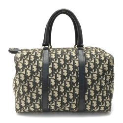 ☆☆ Christian Dior クリスチャンディオール トロッター ハンドバッグ ミニボストン ネイビー ヴィンテージ Cランク