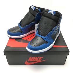 ☆☆ NIKE ナイキ AIR JORDAN 1 RETRO HIGH OG スニーカー 25.5cm メンズ 555088-404 ブラック×ブルー Sランク