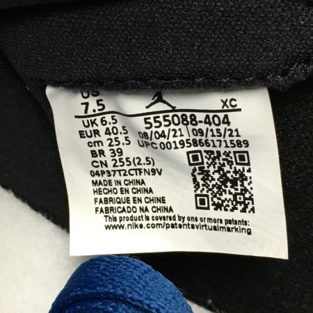  NIKE ナイキ AIR JORDAN 1 RETRO HIGH OG スニーカー 25.5cm メンズ 555088-404 ブラック×ブルー