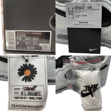  NIKE ナイキ AIR FORCE 1  '07 パラノイズ スニーカー 25.5cm メンズ DD3223 100 ホワイト