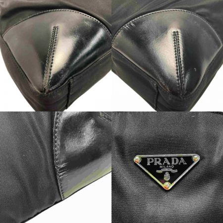  PRADA プラダ ナイロン トートバッグ ブラック TESSUTO レザー NERO