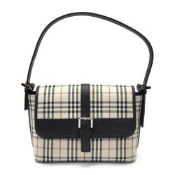 ☆☆ BURBERRY バーバリー ノバチェック ハンドバッグ ヘイマーケットチェック キャンバス×レザー Bランク