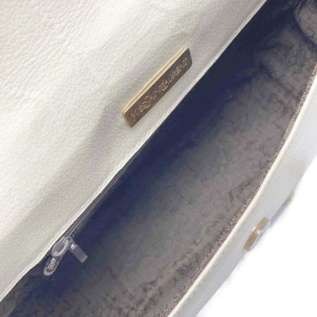  Yves Saint Laurent イブサンローラン YSL ロゴ ショルダーバッグ 623-28071 アイボリー ヴィンテージ 布袋有