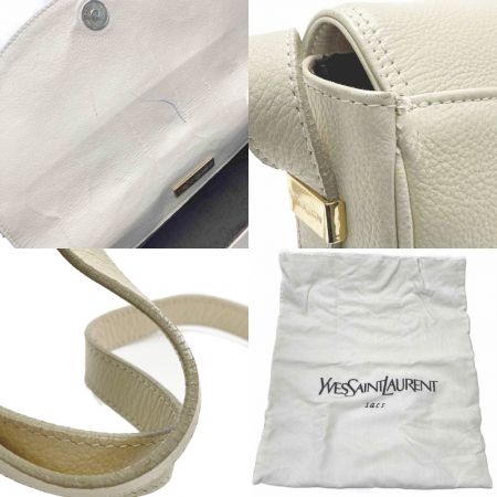  Yves Saint Laurent イブサンローラン YSL ロゴ ショルダーバッグ 623-28071 アイボリー ヴィンテージ 布袋有
