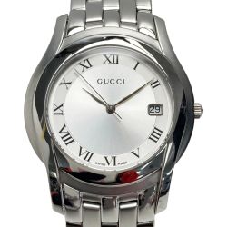 ☆☆ GUCCI グッチ デイト ステンレススチール 5500M シルバー文字盤 クォーツ メンズ 腕時計 Bランク