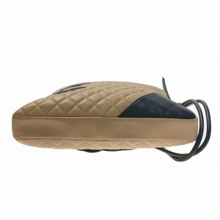  CHANEL シャネル ココマーク カンボンライン ショルダーバッグ A25179 ベージュ ラージポシェット