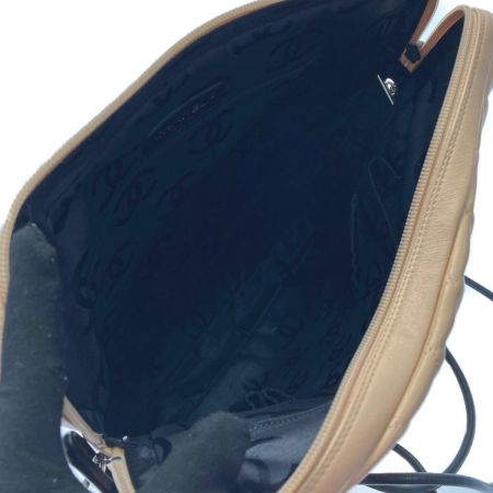  CHANEL シャネル ココマーク カンボンライン ショルダーバッグ A25179 ベージュ ラージポシェット