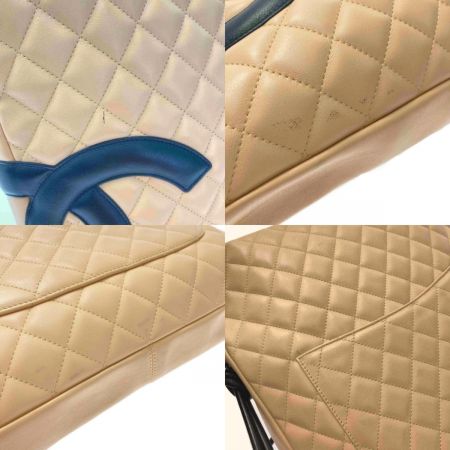  CHANEL シャネル ココマーク カンボンライン ショルダーバッグ A25179 ベージュ ラージポシェット