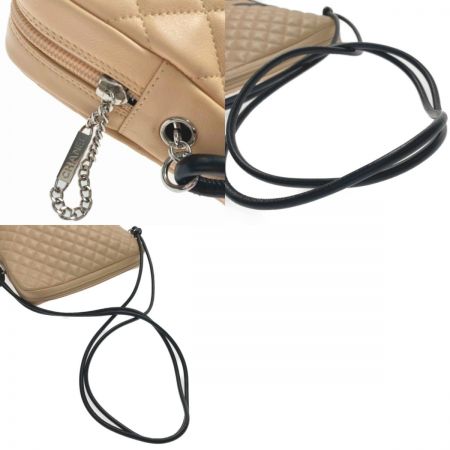  CHANEL シャネル ココマーク カンボンライン ショルダーバッグ A25179 ベージュ ラージポシェット