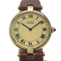 ☆☆ Cartier カルティエ マストヴェルメイユ SV925 590003 アイボリー クォーツ レディース 腕時計 箱有 Bランク