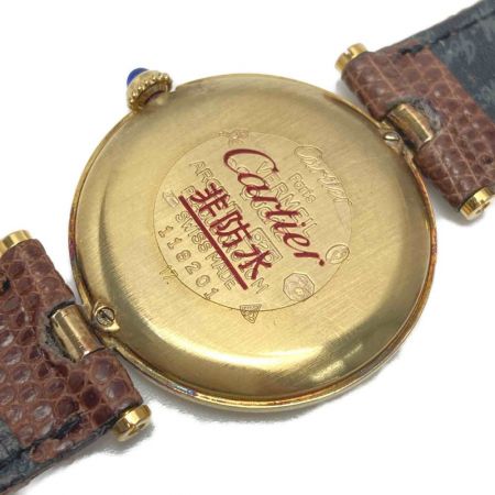  Cartier カルティエ マストヴェルメイユ SV925 590003 アイボリー クォーツ レディース 腕時計 箱有