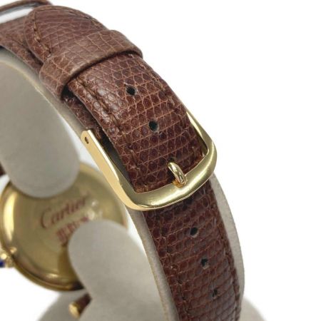  Cartier カルティエ マストヴェルメイユ SV925 590003 アイボリー クォーツ レディース 腕時計 箱有