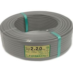 ☆☆ 弥栄電線株式会社 弥栄電線株式会社《 鉛フリー VVFケーブル 平形 》100m巻 / 灰色 / VVF2×2.0 / 001 Nランク