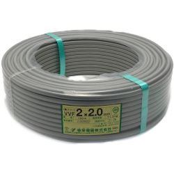 ☆☆ 弥栄電線株式会社 弥栄電線株式会社《 鉛フリー VVFケーブル 平形 》100m巻 / 灰色 / VVF2×2.0 / 003 Nランク
